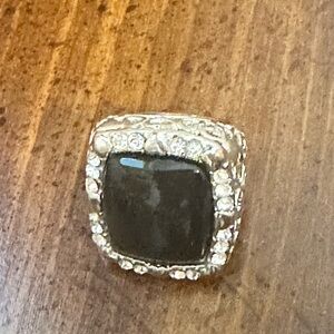Black/Silver cocktail ring Size 7